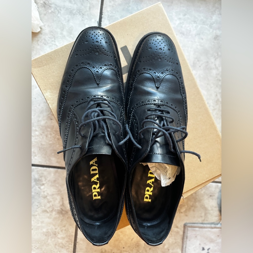 Prada Men's Classic Black Oxfords